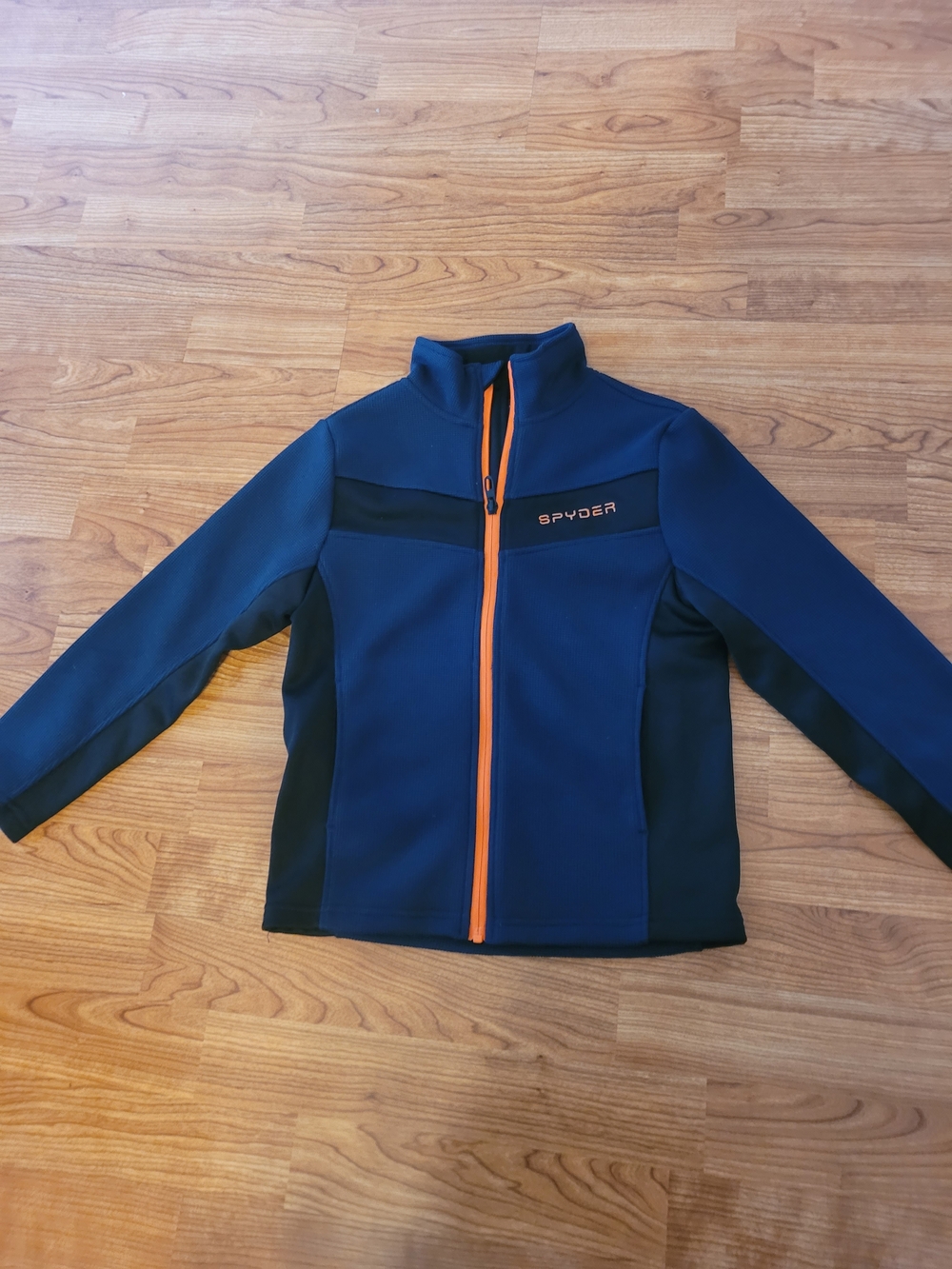 Spyder Kids Blue Jacket with Orange Zipper Accents